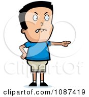 Clipart Mad Boy Angrily Pointing Royalty Free Vector Illustration by Cory Thoman