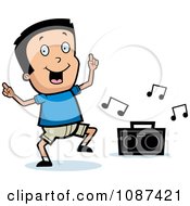 Poster, Art Print Of Happy Boy Dancing To Music