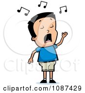 Clipart Talented Boy Singing Royalty Free Vector Illustration