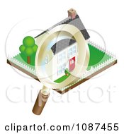 Poster, Art Print Of 3d Magnifying Glass Inspecting A Home And Property