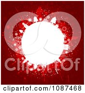 Poster, Art Print Of Red Background With A White Christmas Globe