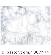 Poster, Art Print Of Silver Falling Snowflake Background