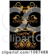 Poster, Art Print Of Ornate Golden Flourish Border Design Elements 2