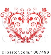 Poster, Art Print Of Red Floral Vine Heart