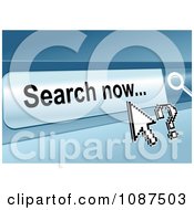 Poster, Art Print Of Cursor And Question Mark Over A Search Now Website Button