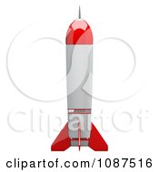 Poster, Art Print Of 3d Red And White Space Rocket Shuttle