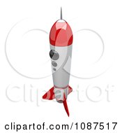 Poster, Art Print Of 3d Red And White Space Exploration Rocket Shuttle