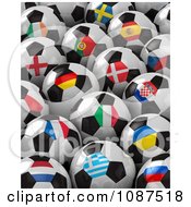 3d Flag Soccer Balls Of The 2012 European Championship