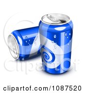 Poster, Art Print Of 3d Blue Sweating Soda Cans