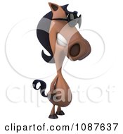 Clipart 3d Standing Charlie Horse Wearing Sunglasses Royalty Free CGI Illustration by Julos