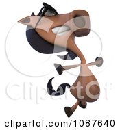 Clipart 3d Jumping Charlie Horse Wearing Sunglasses Royalty Free CGI Illustration by Julos