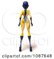 Clipart 3d Super Lady Facing Away Royalty Free CGI Illustration