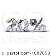 Clipart 3d Shattering Silver 20 Percent Discount Royalty Free CGI Illustration