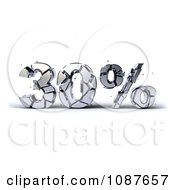 Clipart 3d Shattering Silver 30 Percent Discount Royalty Free CGI Illustration