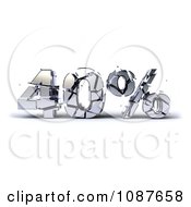 Clipart 3d Shattering Silver 40 Percent Discount Royalty Free CGI Illustration