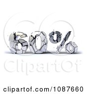 Clipart 3d Shattering Silver 60 Percent Discount Royalty Free CGI Illustration