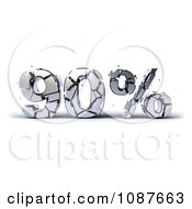Clipart 3d Shattering Silver 90 Percent Discount Royalty Free CGI Illustration