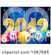 Poster, Art Print Of 3d New Year 2012 With Bingo Or Lottery Balls Over Blue With Stars