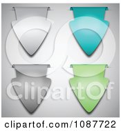 Clipart Gray Turquoise And Green Arrow Tag Labels Royalty Free Vector Illustration