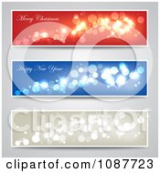 Clipart Red Blue And Gold Christmas And New Year Website Sparkle Banners Royalty Free Vector Illustration by vectorace