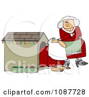 Mrs Clause Tapping Her Foot And Staring At Santa In A Dog House