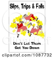 Poster, Art Print Of Woman Slipping With A Safety Warning