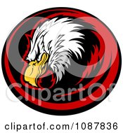 Poster, Art Print Of Bald Eagle Head Mascot In A Red And Black Circle