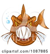 Vicious Orange Piranha Fish With Sharp Teeth