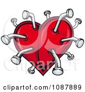 Clipart Pins In A Red Heart Royalty Free Vector Illustration