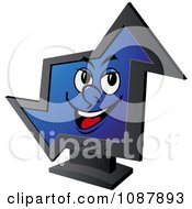 Poster, Art Print Of Smiling Computer Monitor In The Shape Of An Arrow
