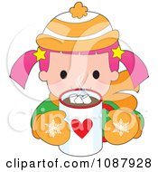 Winter Girl Drinking Hot Chocolate