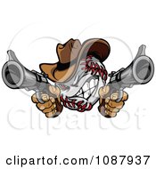 Clipart Baseball Cowboy Shooting With Two Pistols Royalty Free Vector Illustration by Chromaco #COLLC1087937-0173