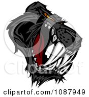 Aggressive Black Saber Toothed Or Panther Cat Mascot