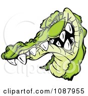Aggressive Alligator Mascot Grinning And Looking Outwards