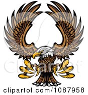 Flying Bald Eagle Mascot With Extended Talons
