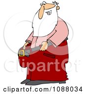 Thin Santa Holding Out His Big Pants After Losing Weight