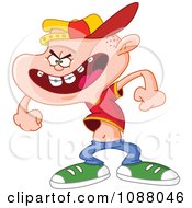 Clipart Mean Bully Boy With Braces Royalty Free Vector Illustration