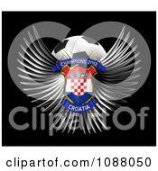 3d Winged Croatia Shield And Soccer Ball