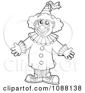 Poster, Art Print Of Outlined Circus Clown Welcoming