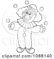 Poster, Art Print Of Outlined Clown Juggling