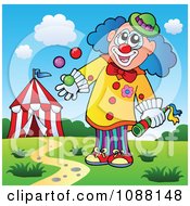 Poster, Art Print Of Clown Juggling With One Hand