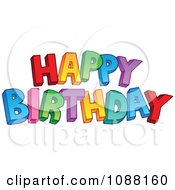 Clipart Happy Birthday Greeting Royalty Free Vector Illustration by visekart