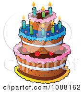 Clipart Birthday Cake With Eight Candles Royalty Free Vector Illustration