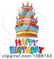 Poster, Art Print Of Happy Birthday Greeting And Cake