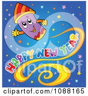Poster, Art Print Of Firework And Happy New Year Greeting Over Stars