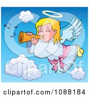 Clipart Angel Girl With A Wand Royalty Free Vector Illustration