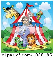 Poster, Art Print Of Circus Animals In A Big Top Tent