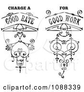 Poster, Art Print Of Black And White Charge A Good Rate For Good Work Vintage Business Slogan Design Elements