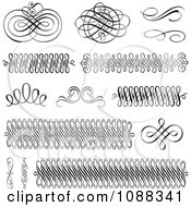 Clipart Black And White Vintage Swirl Rules Borders And Scrolls Royalty Free Vector Illustration