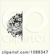 Poster, Art Print Of Vintage Black Flower Bunch And Beige Invitation Background